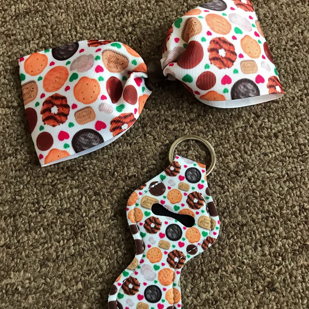 Girl Scout cookie hair bow and chapstick holder